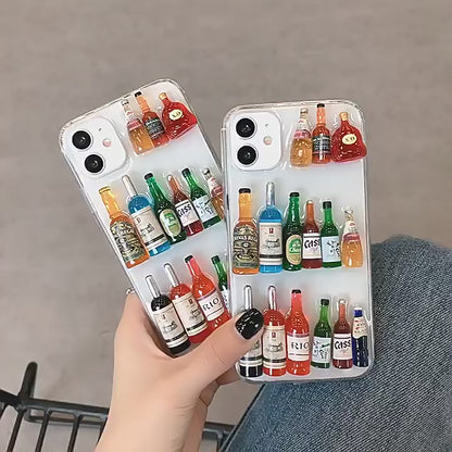 For iPhone case with wine bottle