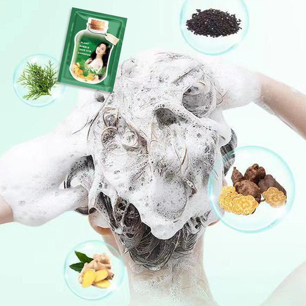 10PCS Plant Bubble Hair Dye Shampoo